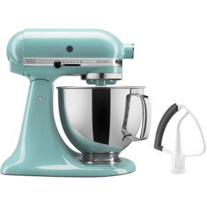 KitchenAid Value Bundle Artisan Series 5 Quart Tilt-Head Stand Mixer with Included Flex Edge Beater, KSM150FEAQ, Aqua Sky(Aqua Sky)