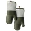 imageKITCHENAID Evergreen Design Series Herringbone Ribbed Soft Silicone Oven Mitts 2Pack Set Heat Resistant up to 500F Flexible amp Waterproof Deep Forest Green 7x14