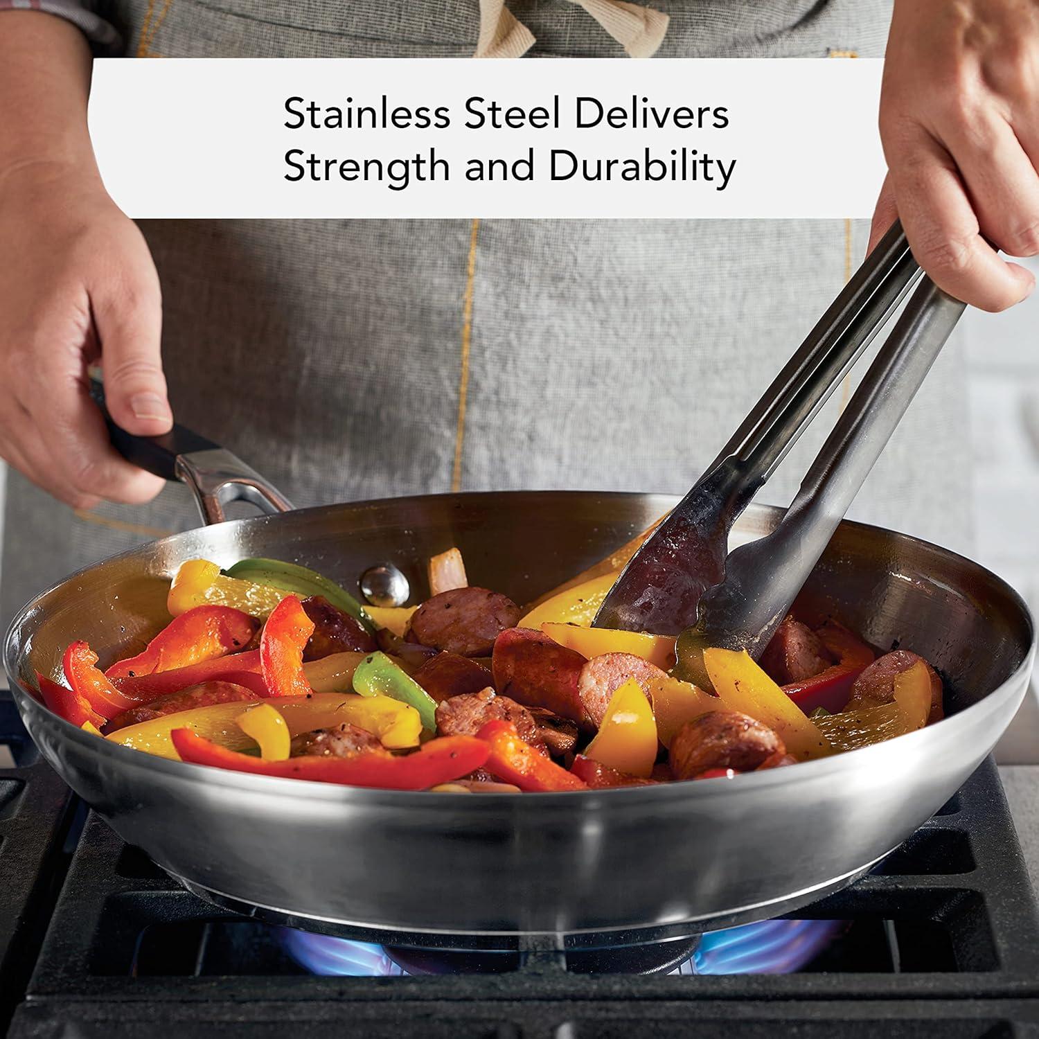 imageKitchenAid 71025 Stainless Steel Frying PanSkillet 12 Inch Brushed Stainless Steel