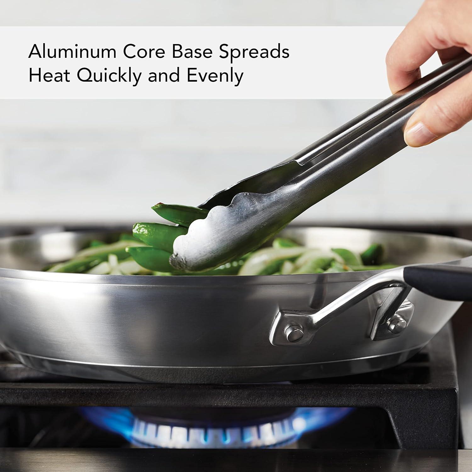 imageKitchenAid 71025 Stainless Steel Frying PanSkillet 12 Inch Brushed Stainless Steel