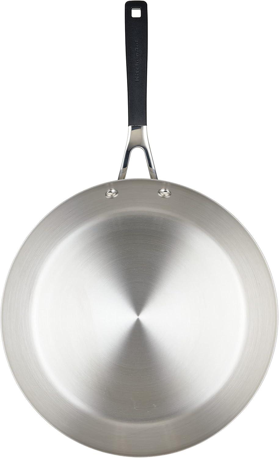 imageKitchenAid 71025 Stainless Steel Frying PanSkillet 12 Inch Brushed Stainless Steel