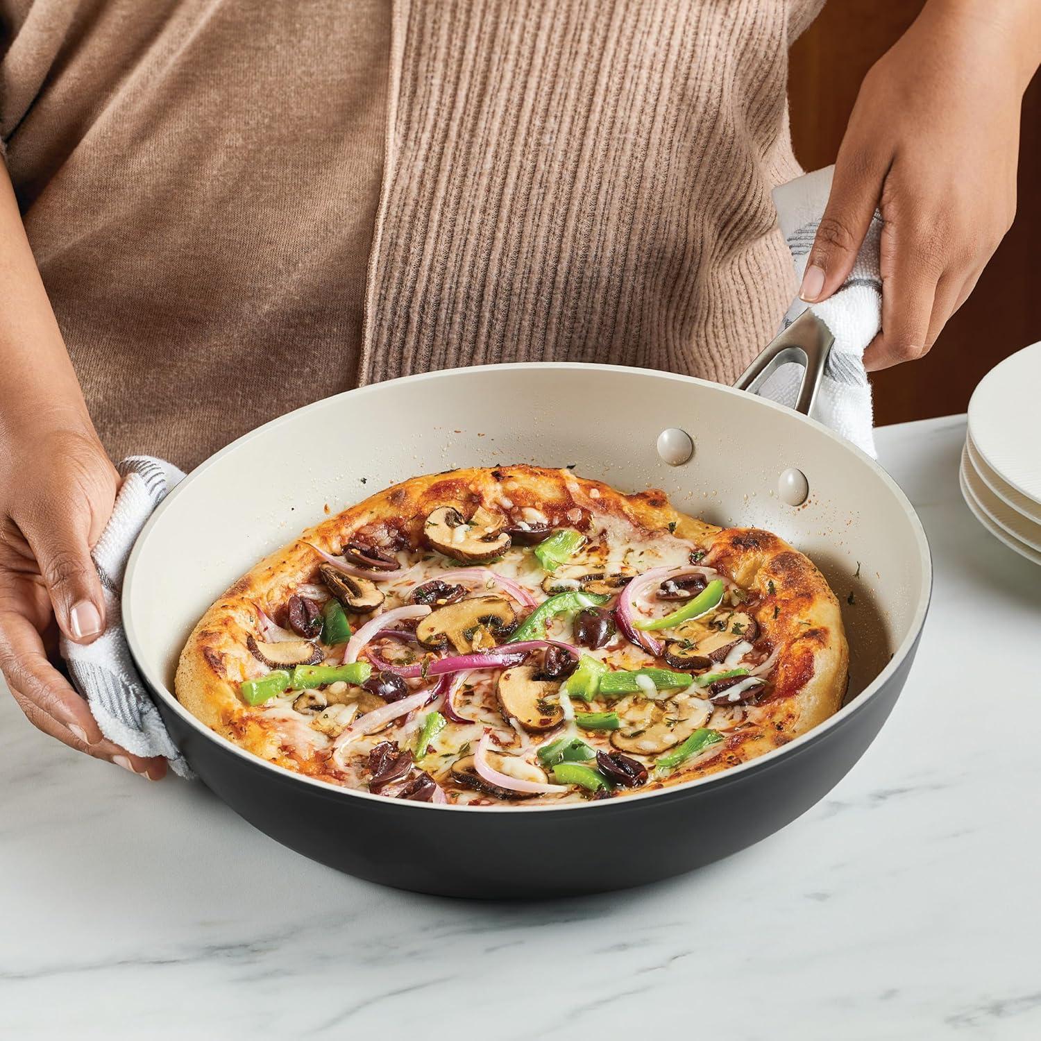 imageKitchenAid Hard Anodized Ceramic Nonstick Frying PanSkillet 10 Inch Empire RedMatte Black