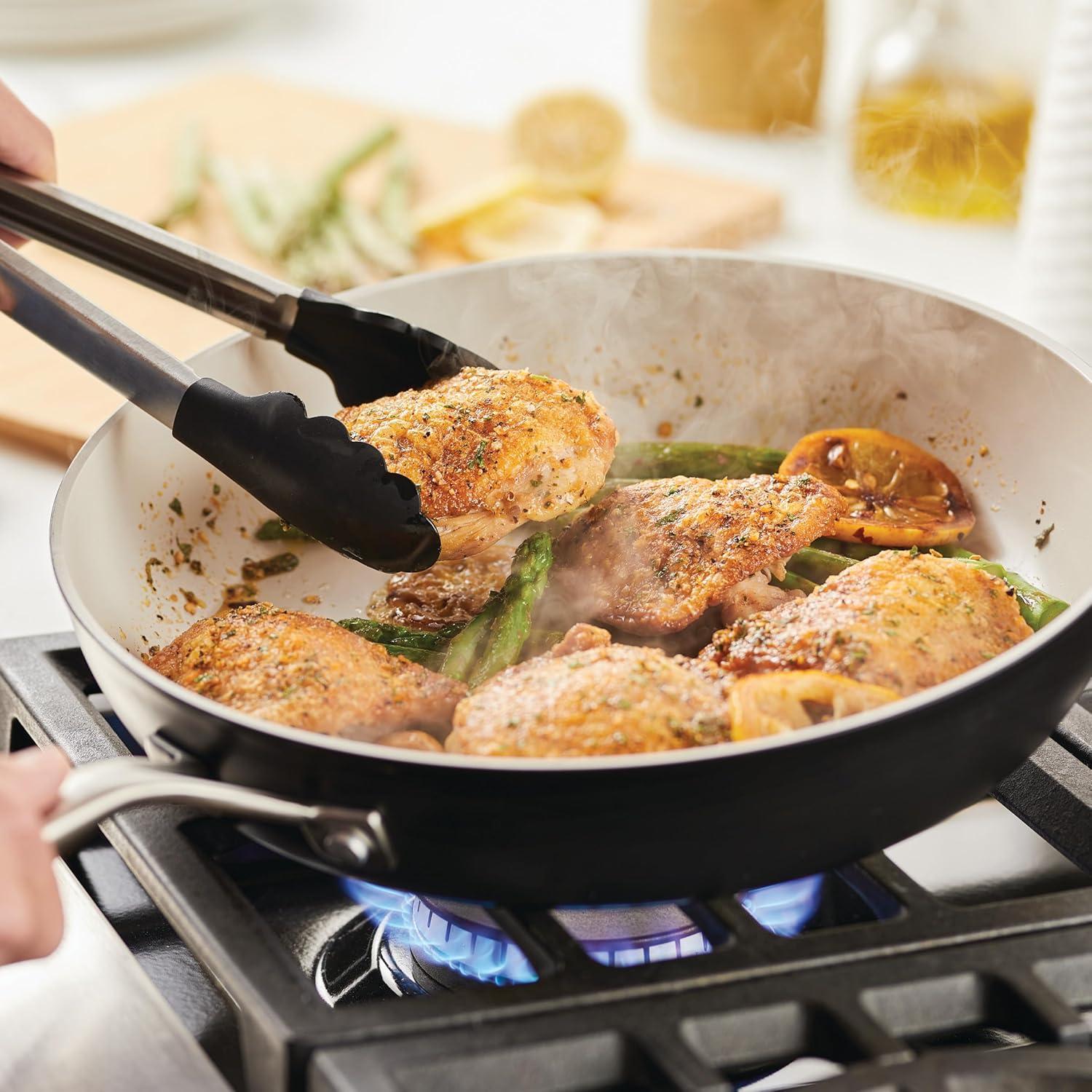 imageKitchenAid Hard Anodized Ceramic Nonstick Frying PanSkillet 10 Inch Empire RedMatte Black