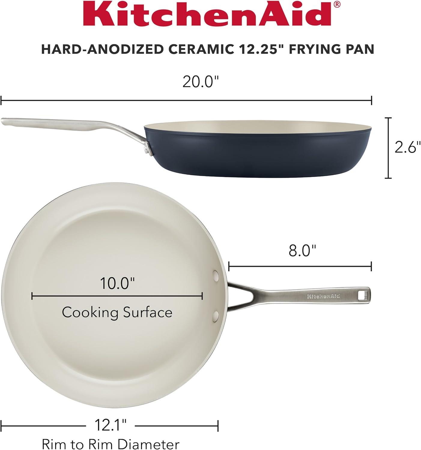 imageKitchenAid Hard Anodized Ceramic Nonstick Frying PanSkillet 10 Inch Empire RedMatte Black