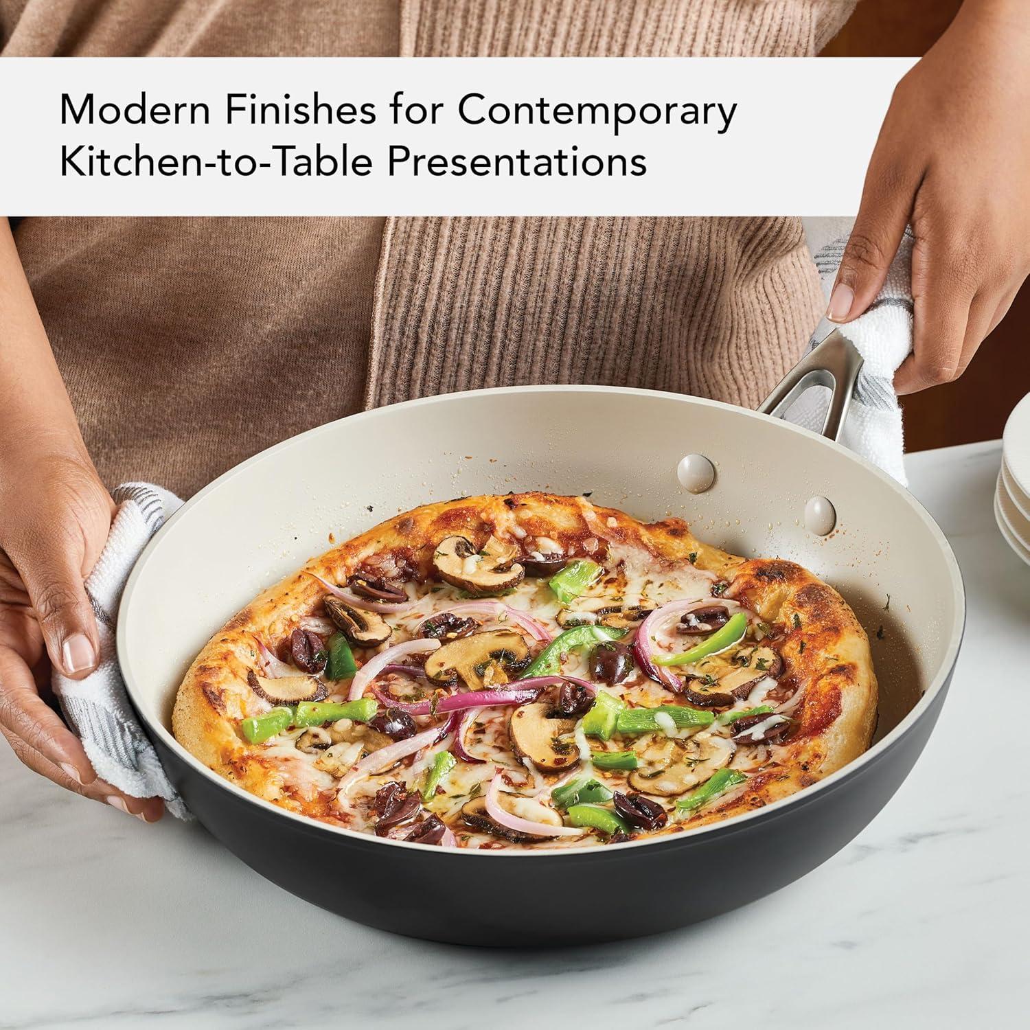 imageKitchenAid Hard Anodized Ceramic Nonstick Frying PanSkillet 10 Inch Empire RedMatte Black