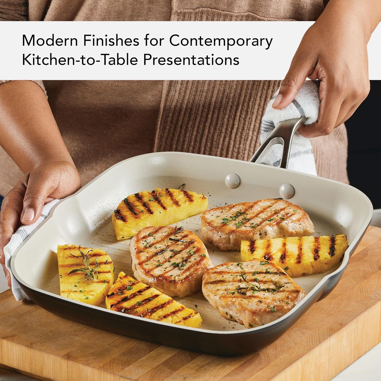 imageKitchenAid Hard Anodized Ceramic Nonstick Grill PanGriddle Square 1125 Inch Matte Black