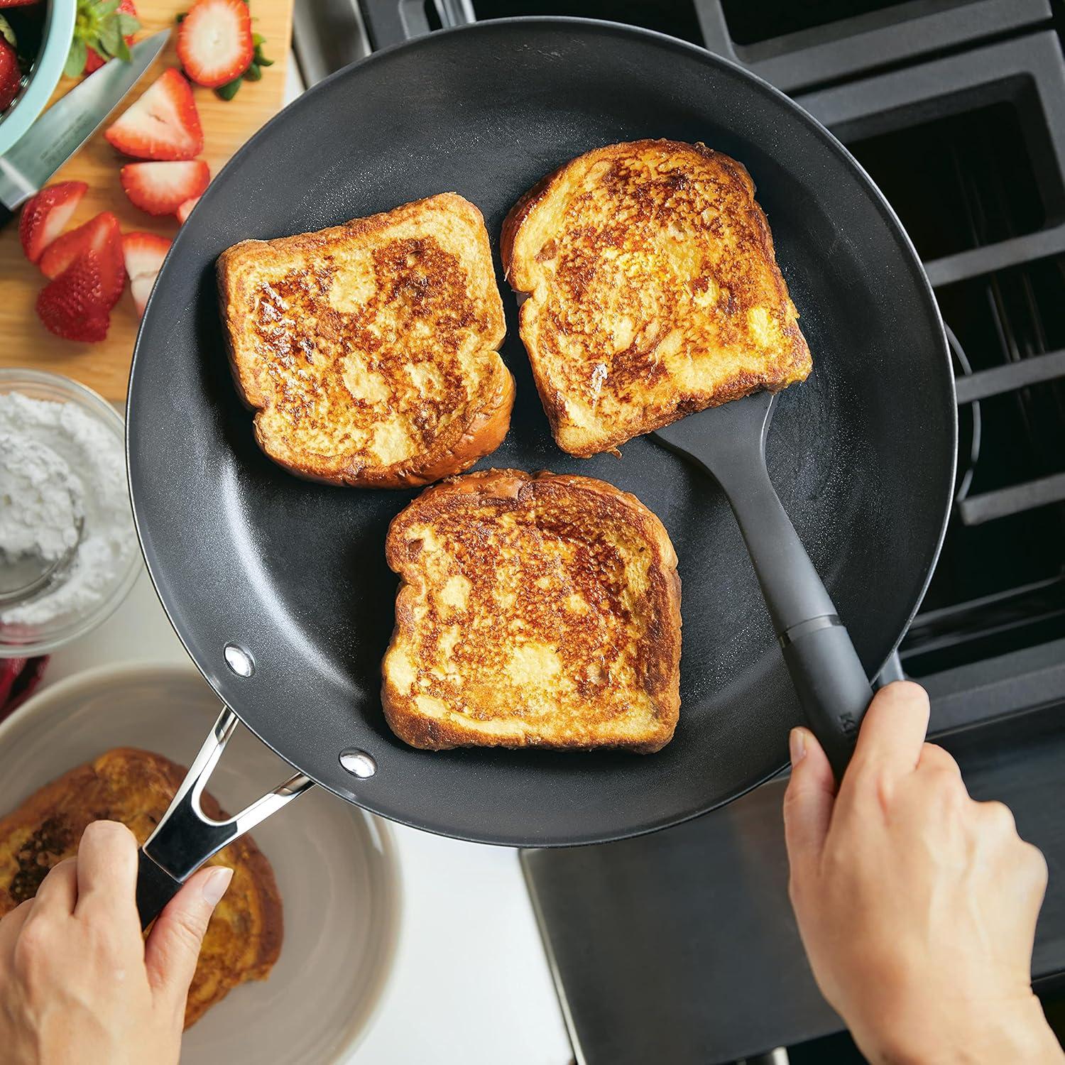 imageKitchenAid Stainless Steel Nonstick Frying PansSkillet Set 95 Inch and 12 Inch Brushed Stainless SteelBrushed Stainless Steel