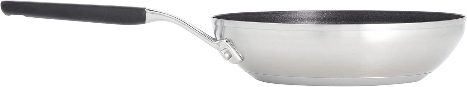 imageKitchenAid Stainless Steel Nonstick Frying PansSkillet Set 95 Inch and 12 Inch Brushed Stainless SteelBrushed Stainless Steel