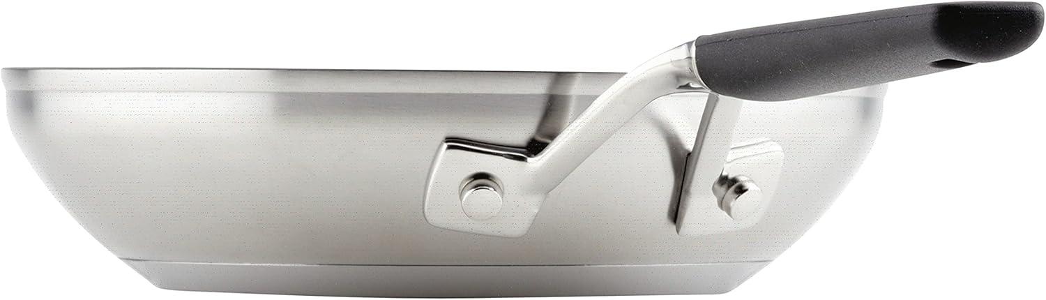 imageKitchenAid Stainless Steel Nonstick Frying PansSkillet Set 95 Inch and 12 Inch Brushed Stainless SteelBrushed Stainless Steel