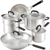 imageKitchenAid Stainless Steel CookwarePots and Pans Set 10 Piece Brushed Stainless Steel
