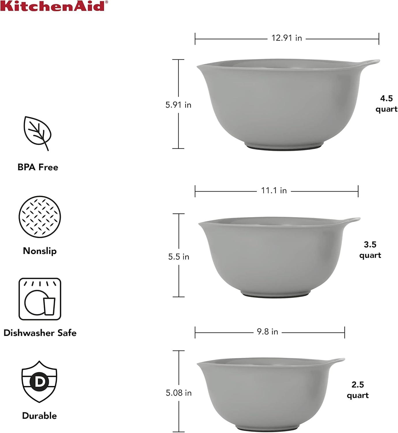 imageKitchenAid Stainless Steel Mixing Bowls Set Of 3Gray