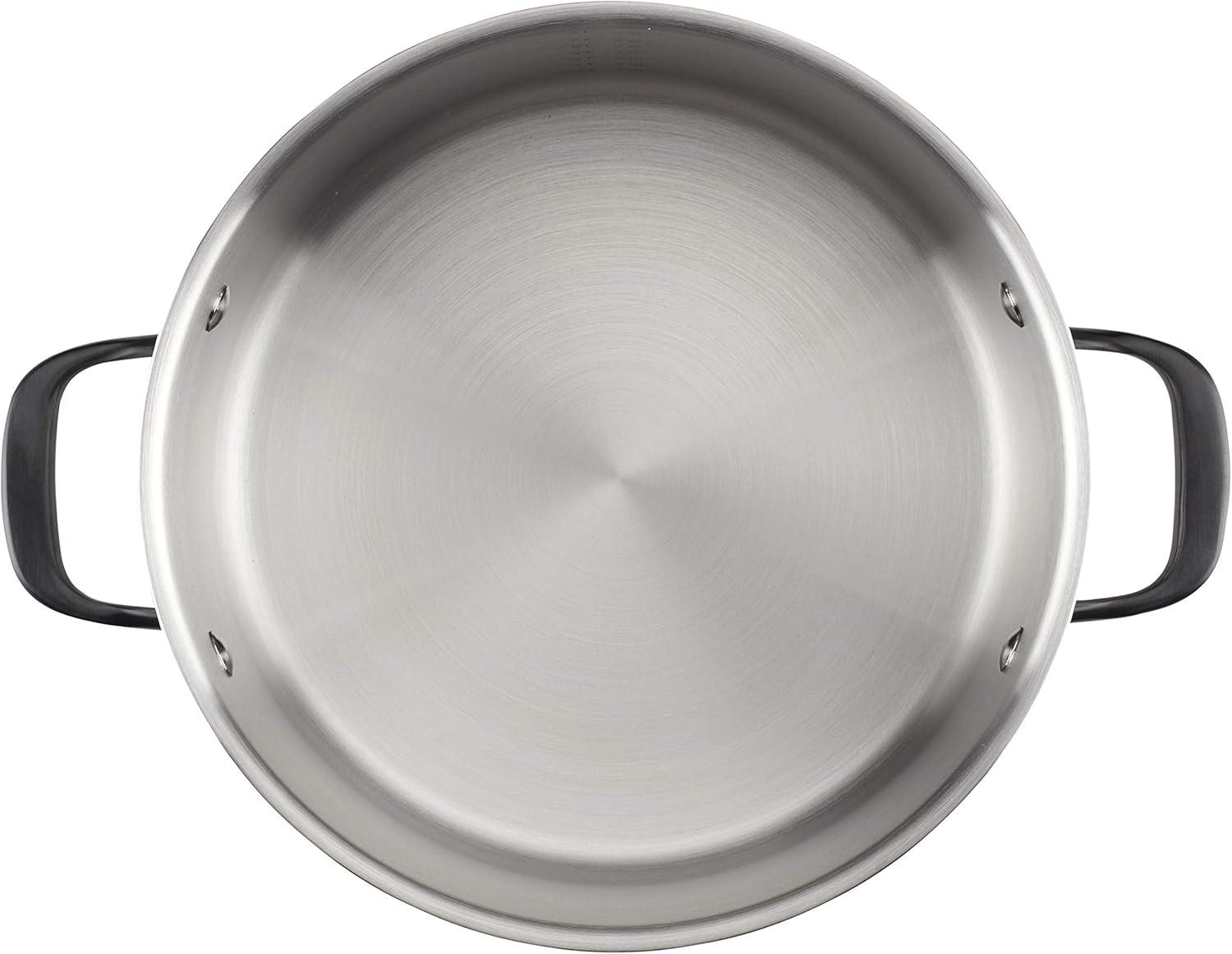 imageKitchenAid 5Ply Clad Polished Stainless Steel Stock PotStockpot with Lid 6 Quart Stainless SteelStainless