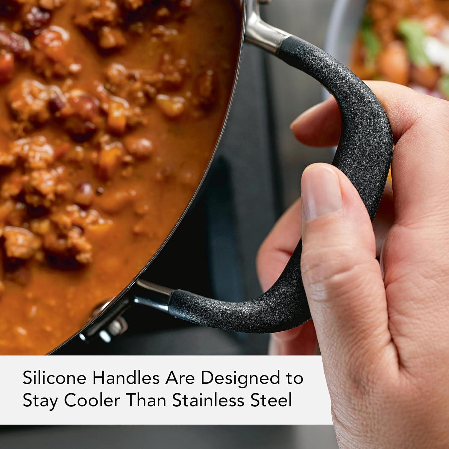 imageKitchenAid 71011 3Ply Base Brushed Stainless Steel Casserole DishPan with Lid 4 QuartBrushed Stainless Steel