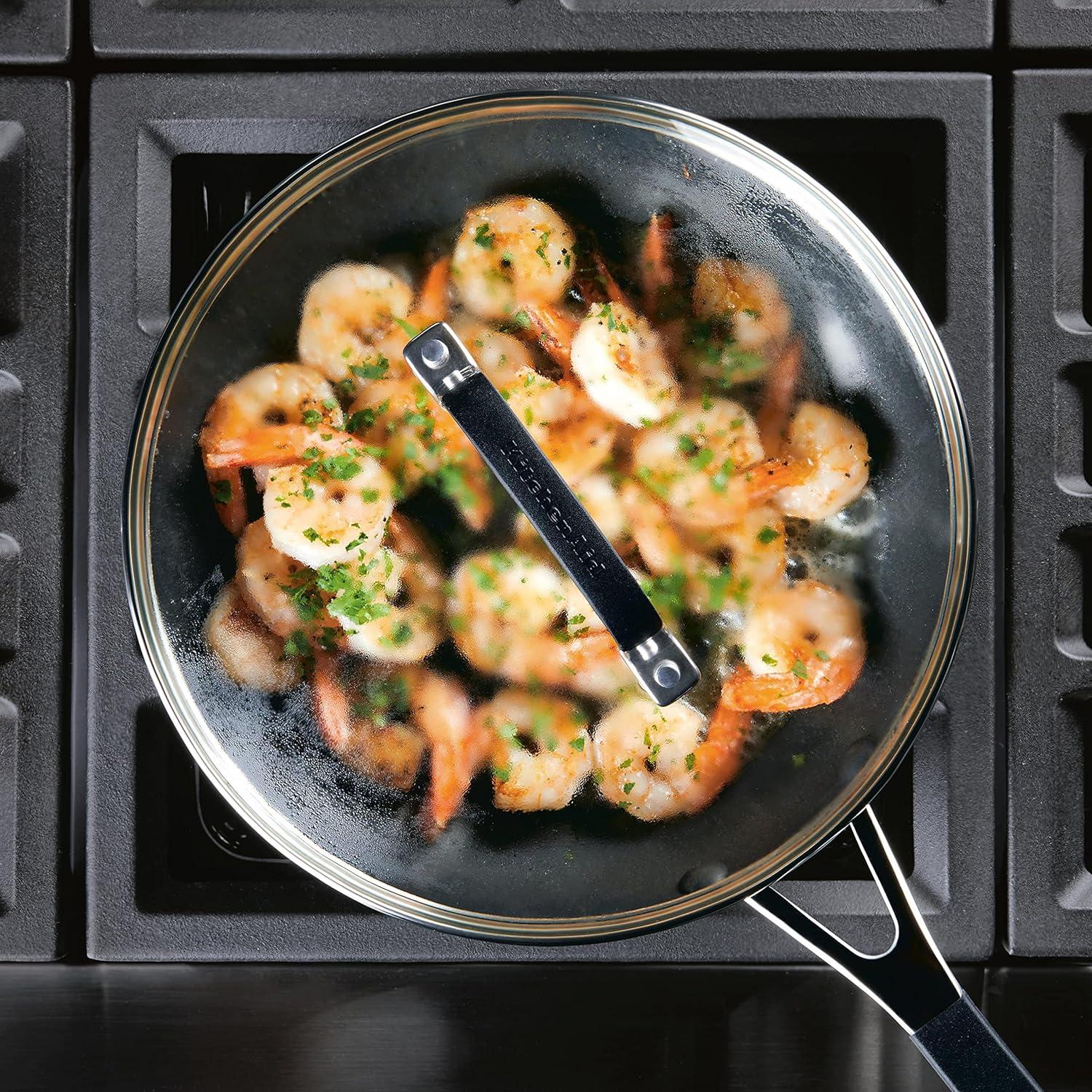 imageKitchenAid 84800 Hard Anodized Nonstick Cookware Pots and Pans Set 10 Piece Onyx Black