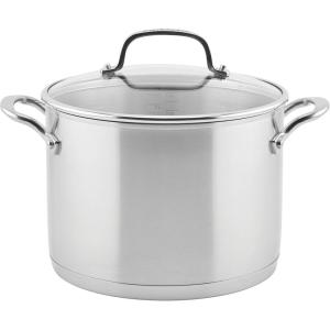 KitchenAid 71003 3-Ply Base Brushed Stainless Steel Stock Pot/Stockpot with Lid, 8 Quart