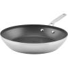 imageKitchenAid 71010 3Ply Base Brushed Stainless Steel Nonstick Frying PanFry PanSkillet 12 Inch12 Inch