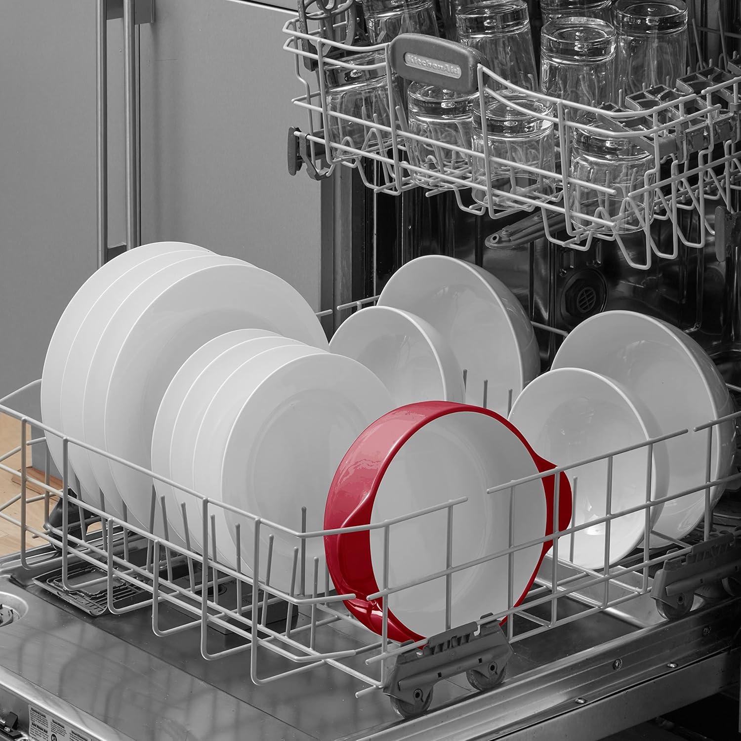 imageKitchenAid Vitrified Stoneware Round Casserole Baker 2Quart RedRed