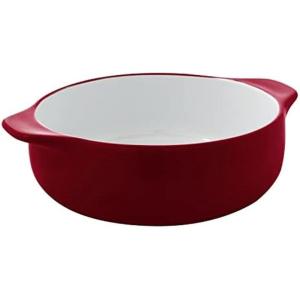 KitchenAid Vitrified Stoneware Round Casserole Baker, 2-Quart, Red(Red)