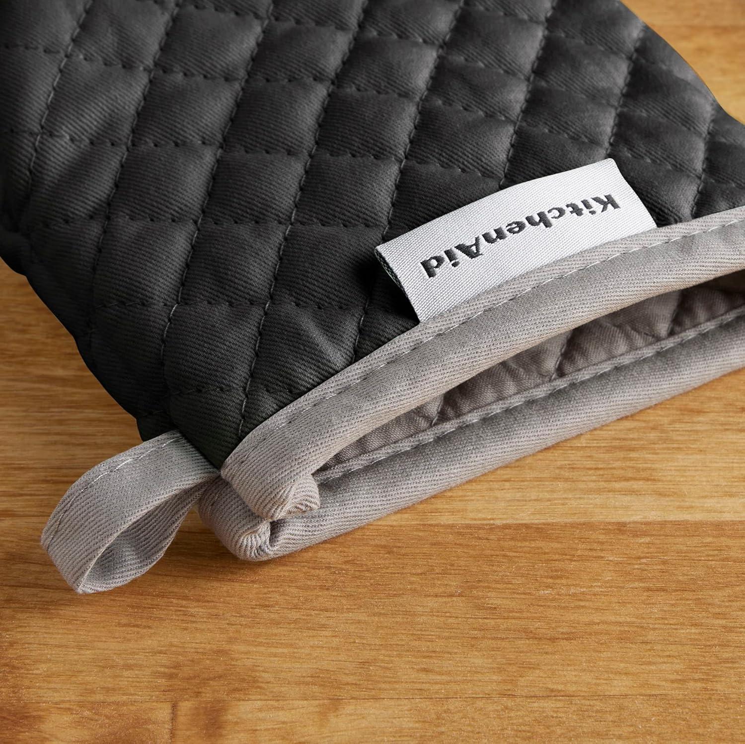 imageKitchenAid Asteroid Mini Oven Mitt Set 55x8 Dark Green 2 PieceBlack