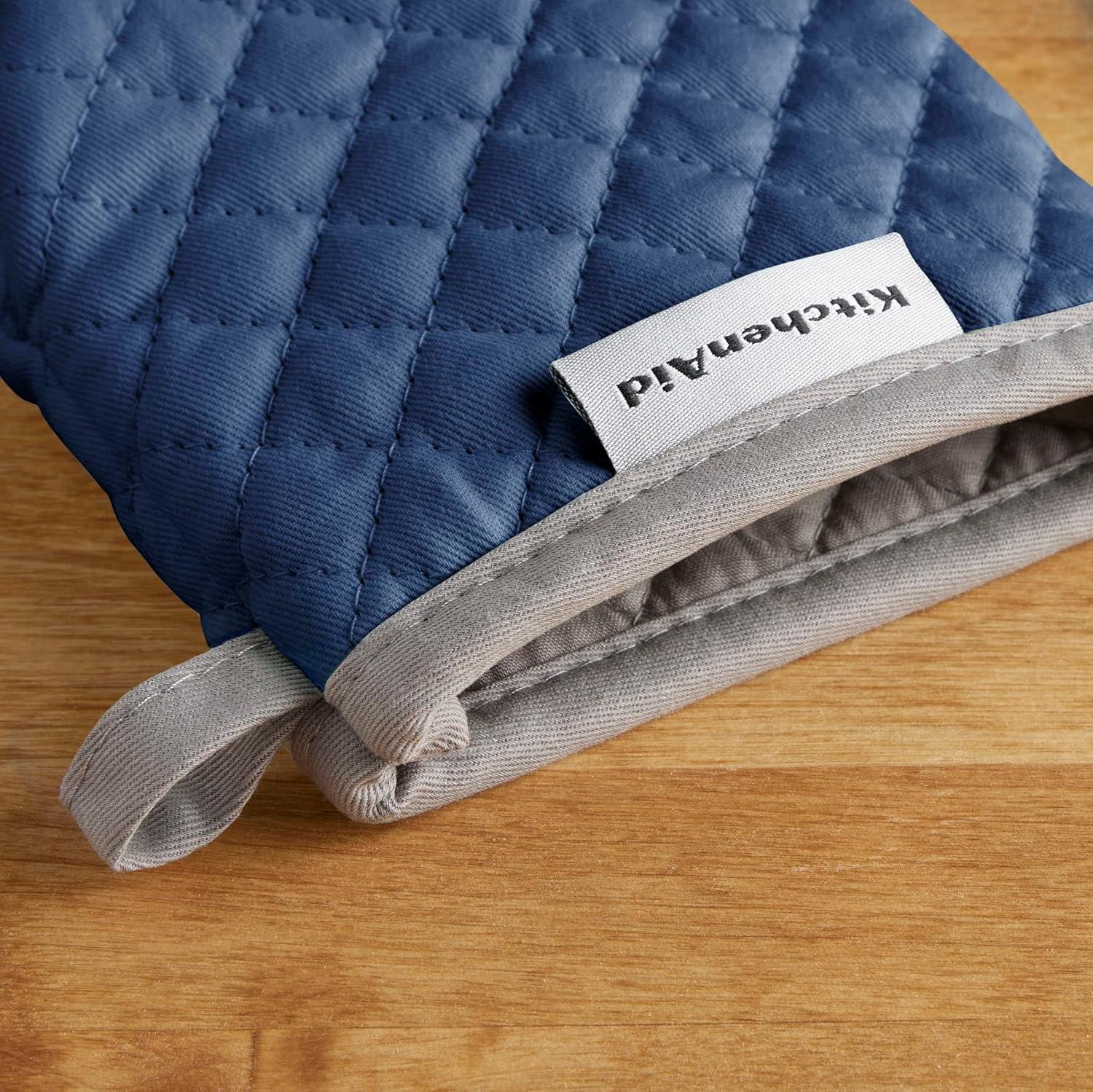 imageKitchenAid Asteroid Mini Oven Mitt Set 55x8 Dark Green 2 PieceBlue Willow