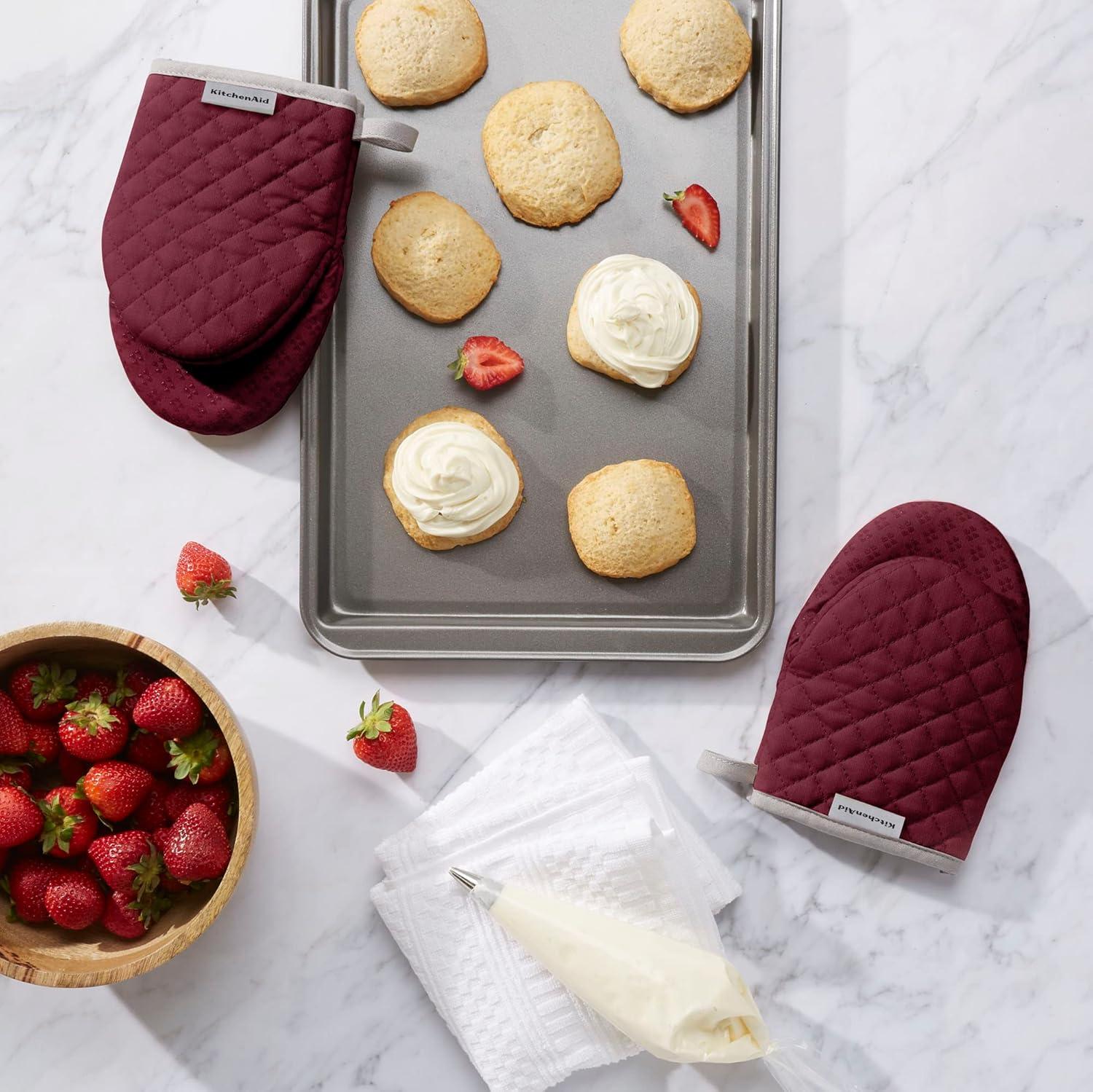 imageKitchenAid Asteroid Mini Oven Mitt Set 55x8 Dark Green 2 PieceBoysenberry Purple