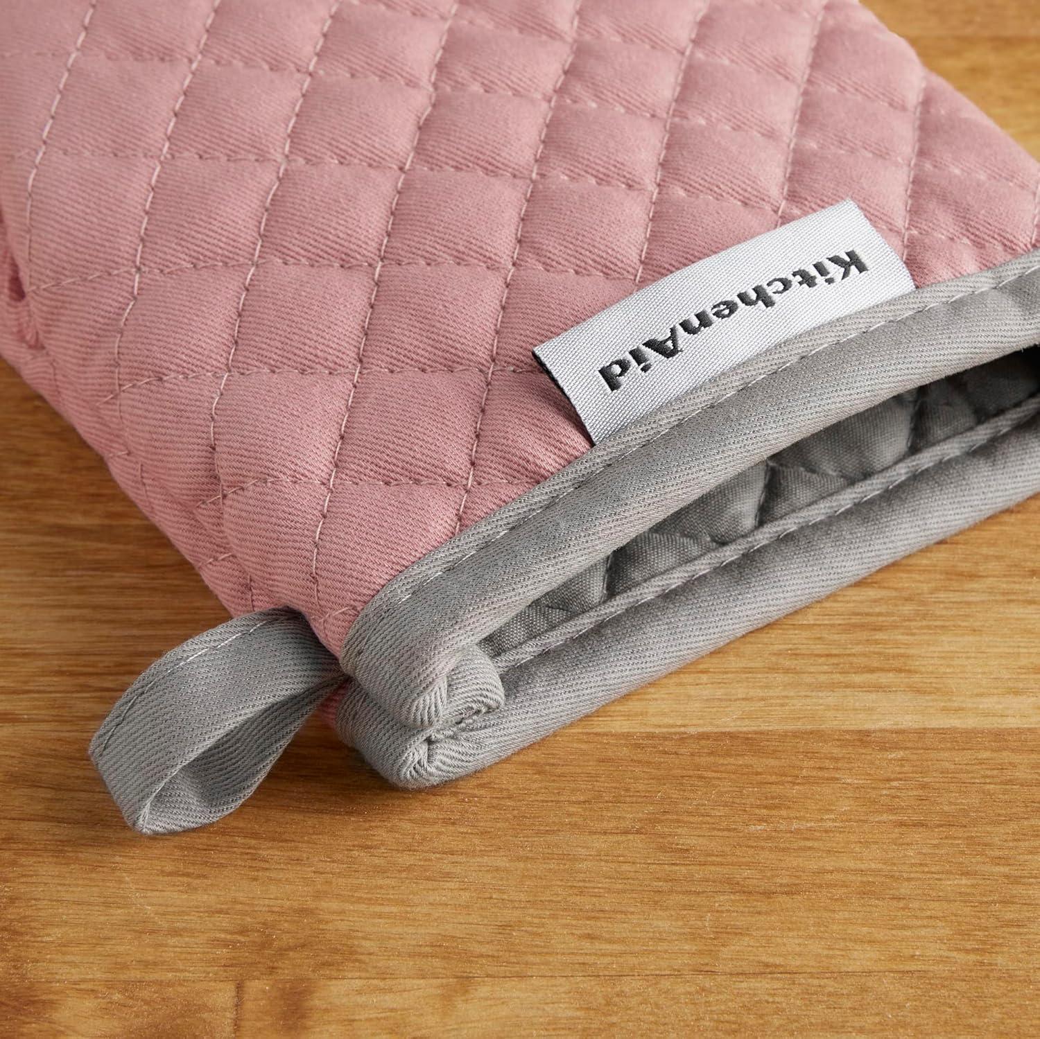 imageKitchenAid Asteroid Mini Oven Mitt Set 55x8 Dark Green 2 PieceDried Rose