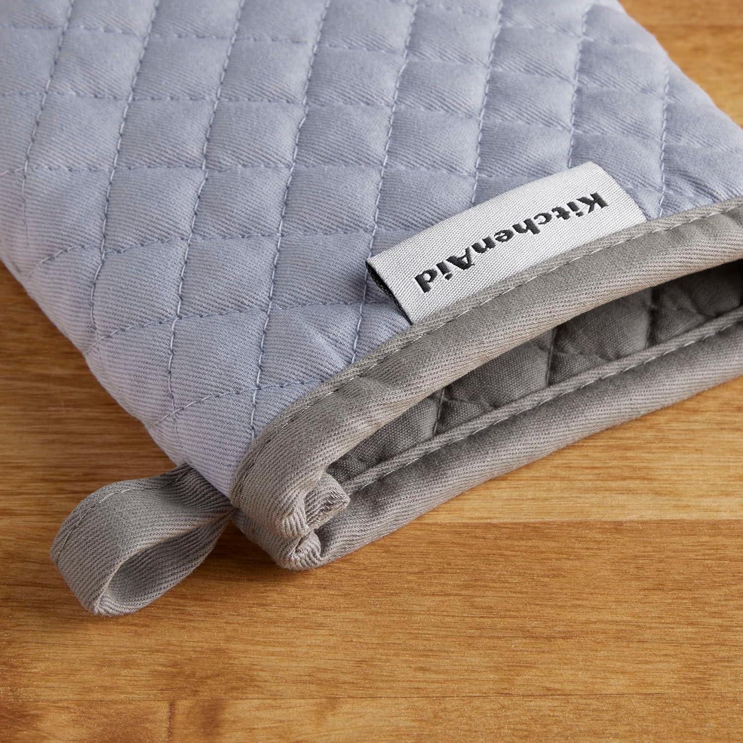 imageKitchenAid Asteroid Mini Oven Mitt Set 55x8 Dark Green 2 PieceLavender Cream