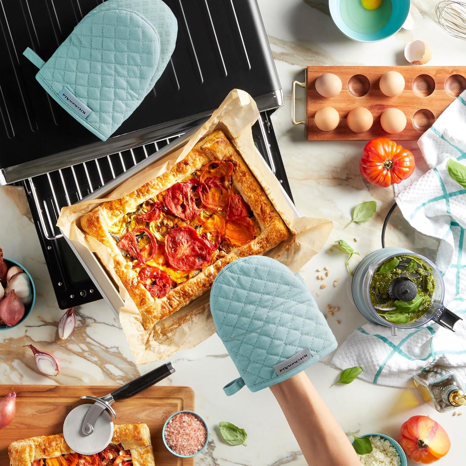 imageKitchenAid Asteroid Mini Oven Mitt Set 55x8 Dark Green 2 PieceMineral Water