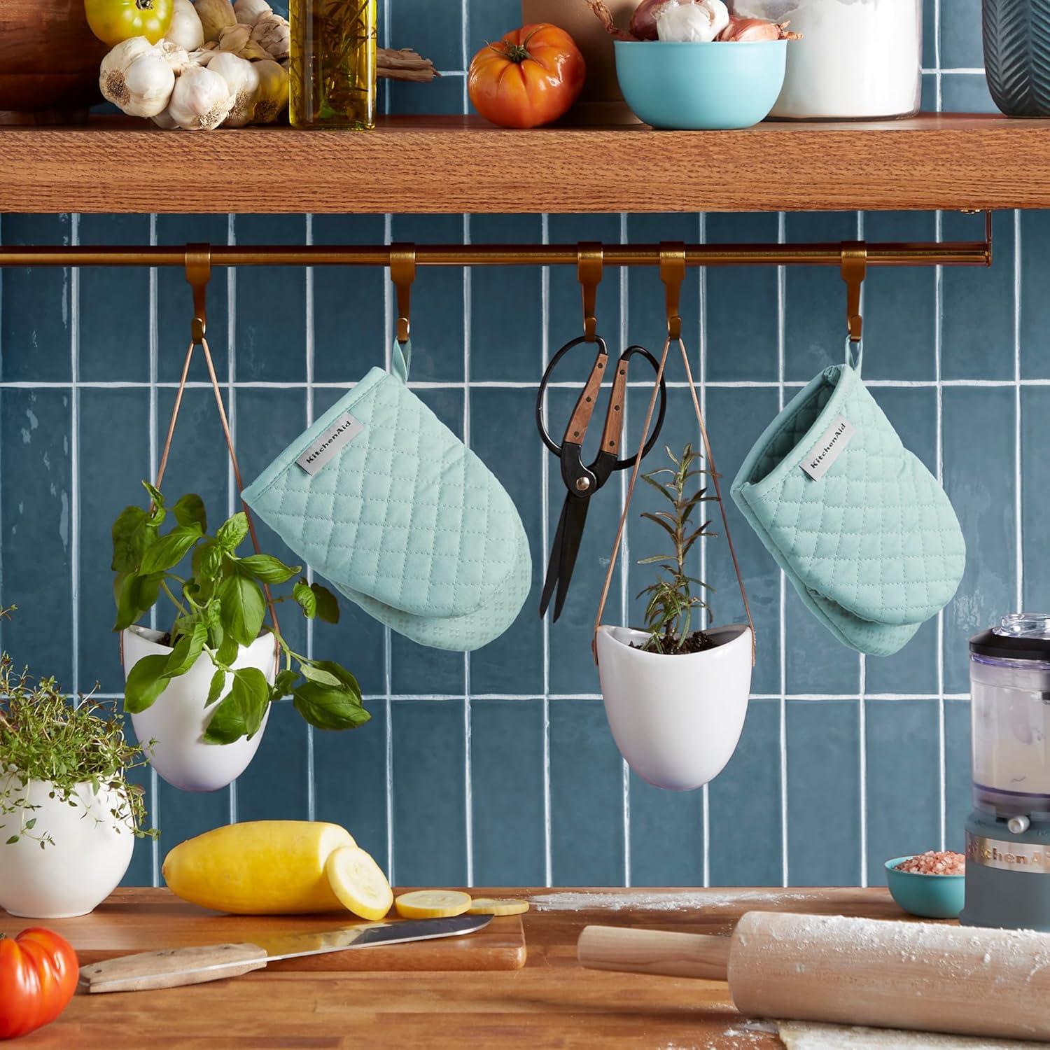 imageKitchenAid Asteroid Mini Oven Mitt Set 55x8 Dark Green 2 PieceMineral Water