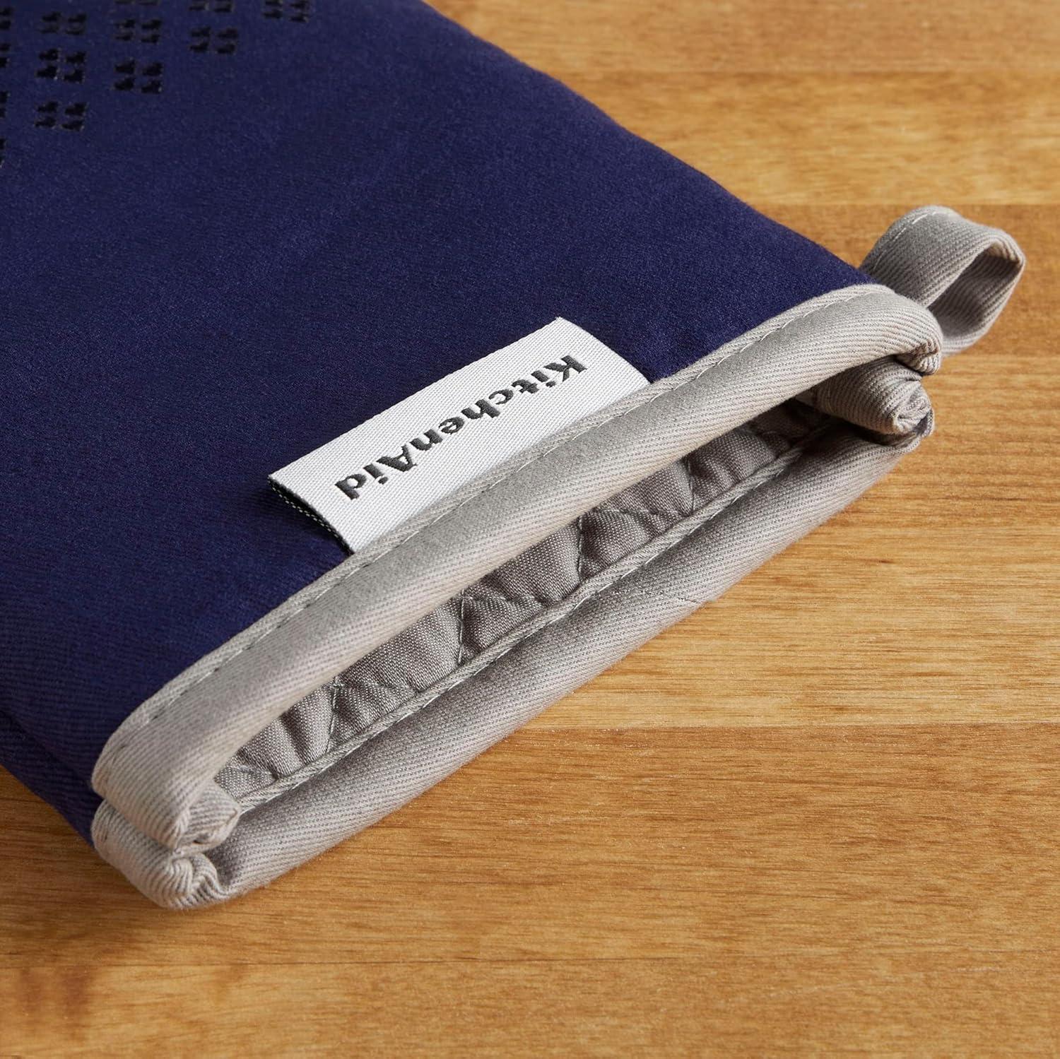 imageKitchenAid Asteroid Oven Mitt Set 7x125 Pistachio Green 2 PieceCobalt Blue