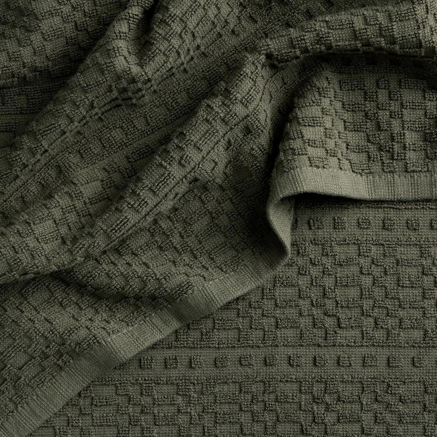 imageKitchenAid Evergreen Design Series Heavyweight Textured Oversized Kitchen Towels 3Pack Set Absorbent 100 Cotton DualPurpose Deep Forest Green 18x28