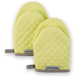 KitchenAid Asteroid Mini Oven Mitt Set, 5.5″x8″, Dark Green, 2 Piece(Kyoto Glow Yellow)