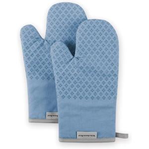 KitchenAid Asteroid Oven Mitt Set, 7″x12.5″, Pistachio Green, 2 Piece(Blue Velvet)