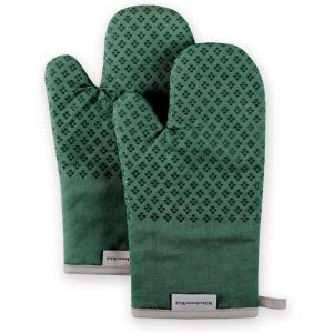 KitchenAid Asteroid Oven Mitt Set, 7″x12.5″, Pistachio Green, 2 Piece(Dark Green)