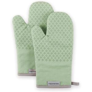 KitchenAid Asteroid Oven Mitt Set, 7″x12.5″, Pistachio Green, 2 Piece(Pistachio Green)
