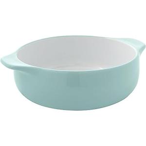 KitchenAid Vitrified Stoneware Round Casserole Baker, 2-Quart, Pistachio(Aqua Sky)