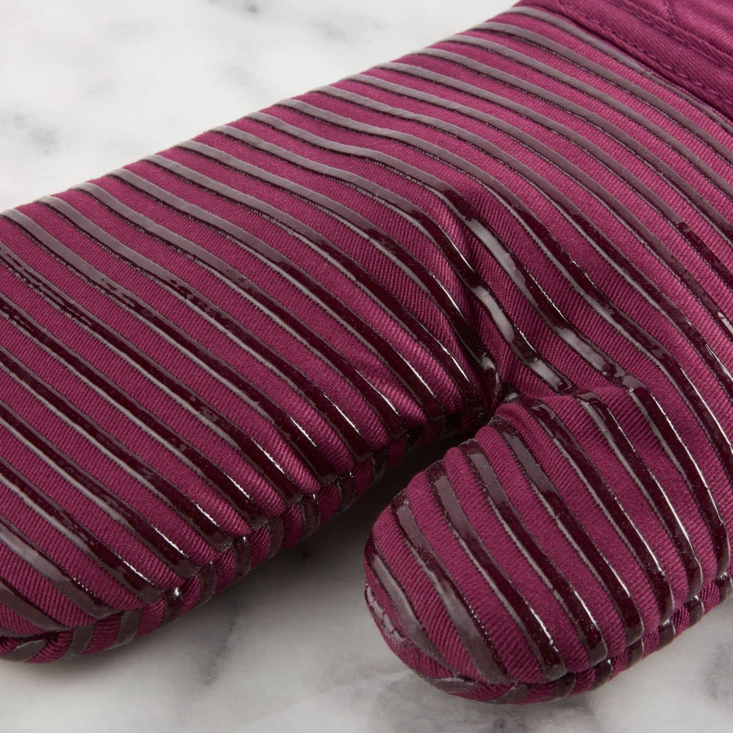 imageKITCHENAID Quilted Cotton Terry Cloth Oven Mitt Pot Holder Kitchen Towel 4Pack Set Heat Resistant Silicone Grip Gift Set Passion Red 16x26 7x13 amp 7x10Beet