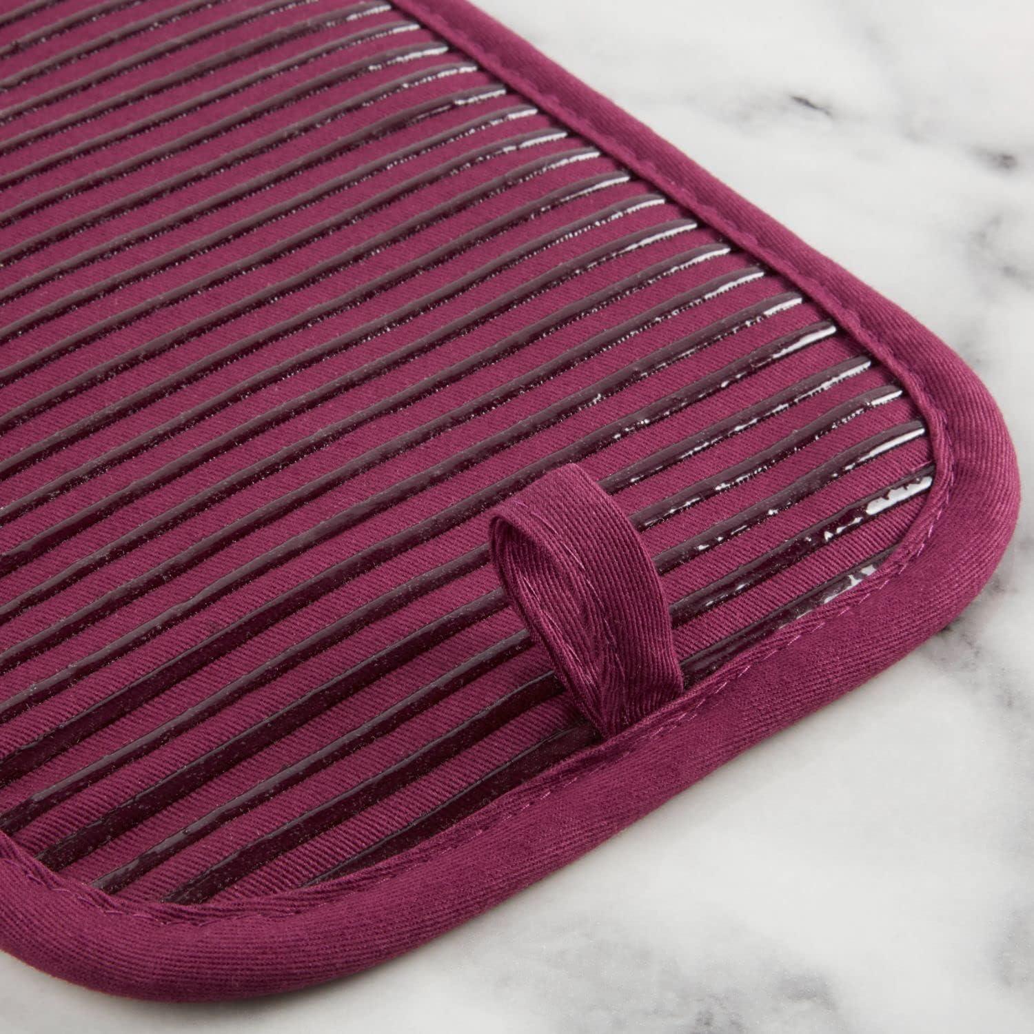 imageKITCHENAID Quilted Cotton Terry Cloth Oven Mitt Pot Holder Kitchen Towel 4Pack Set Heat Resistant Silicone Grip Gift Set Passion Red 16x26 7x13 amp 7x10Beet