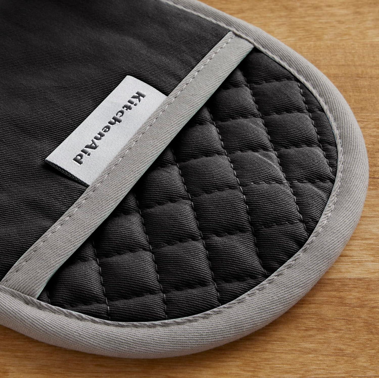 imageKitchenAid Asteroid Pot Holder 2Pack Set Charcoal Grey 65x10Black