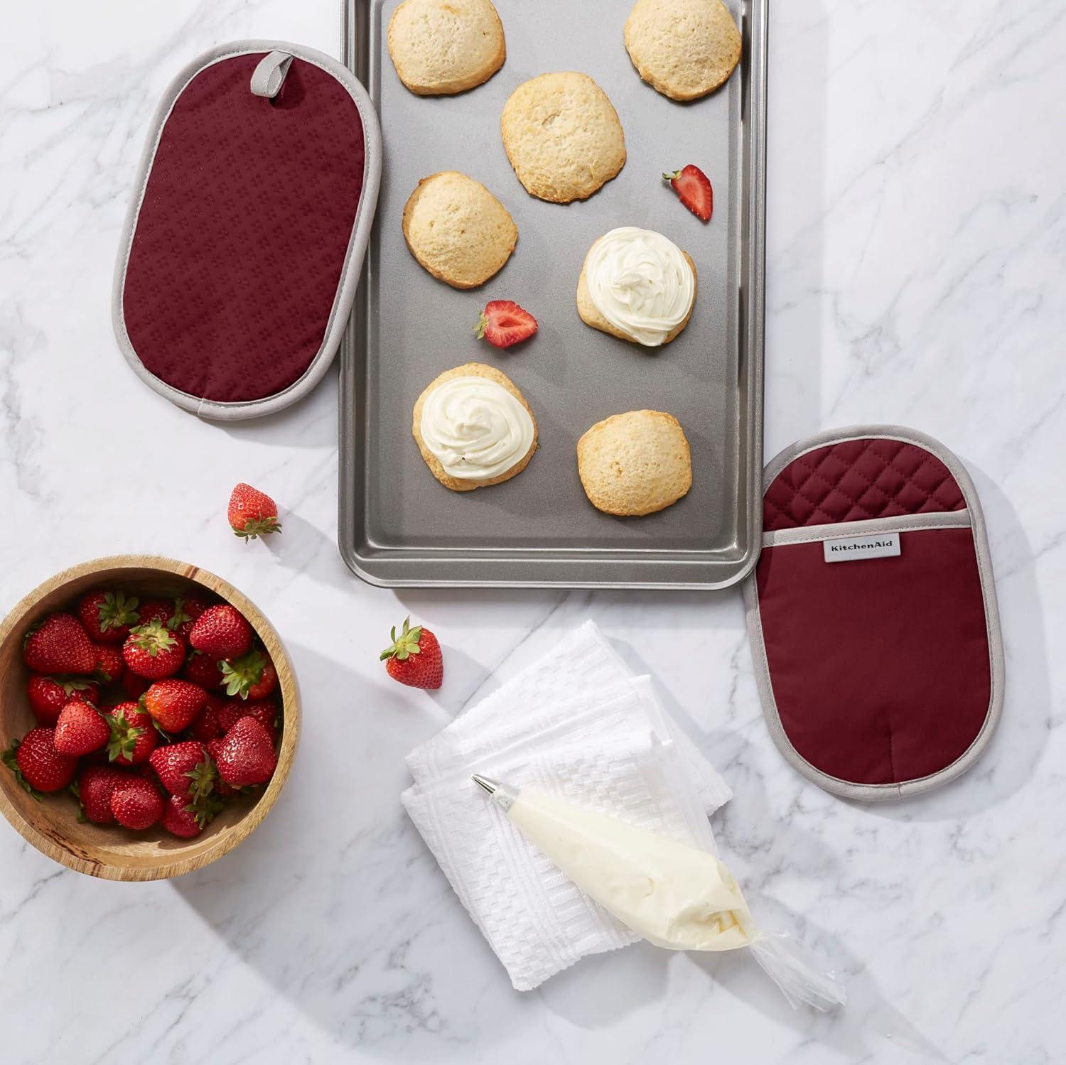 imageKitchenAid Asteroid Pot Holder 2Pack Set Charcoal Grey 65x10Boysenberry Purple
