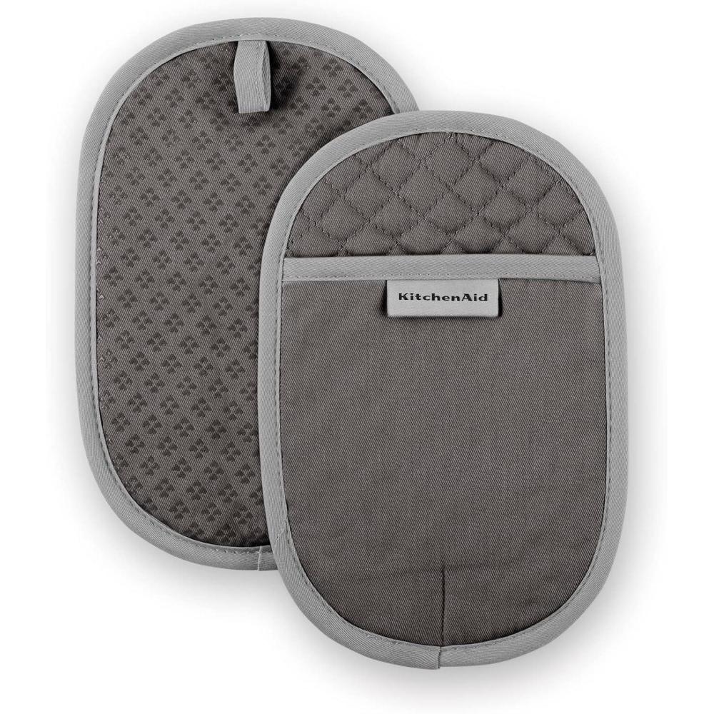 imageKitchenAid Asteroid Pot Holder 2Pack Set Charcoal Grey 65x10Charcoal Grey
