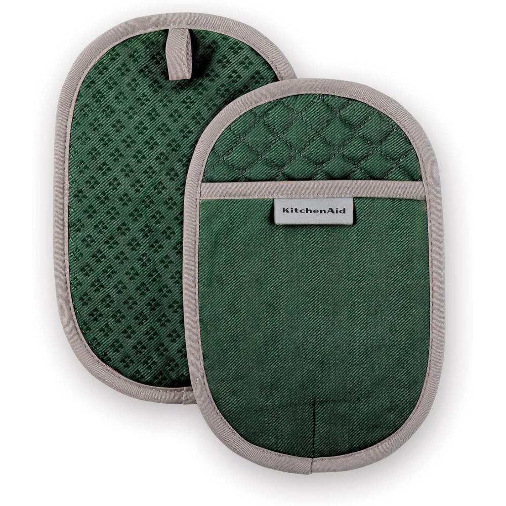 imageKitchenAid Asteroid Pot Holder 2Pack Set Charcoal Grey 65x10Dark Green