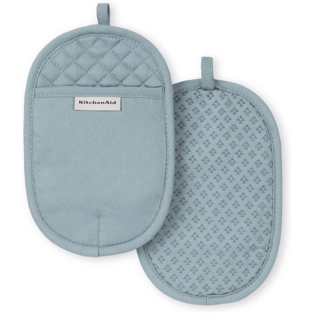 imageKitchenAid Asteroid Pot Holder 2Pack Set Charcoal Grey 65x10Fog Blue