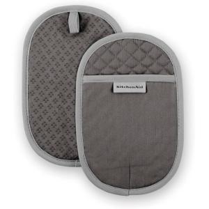 KitchenAid Asteroid Pot Holder 2-Pack Set, Charcoal Grey, 6.5″x10″(Charcoal Grey)