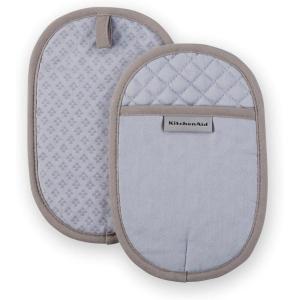 KitchenAid Asteroid Pot Holder 2-Pack Set, Charcoal Grey, 6.5″x10″(Lavender Cream)