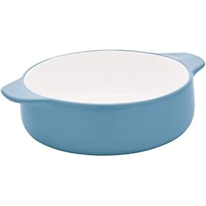 Kitchenaid Vitrified Stoneware Round Casserole Baker, 2.25-Quart, Blue Velvet