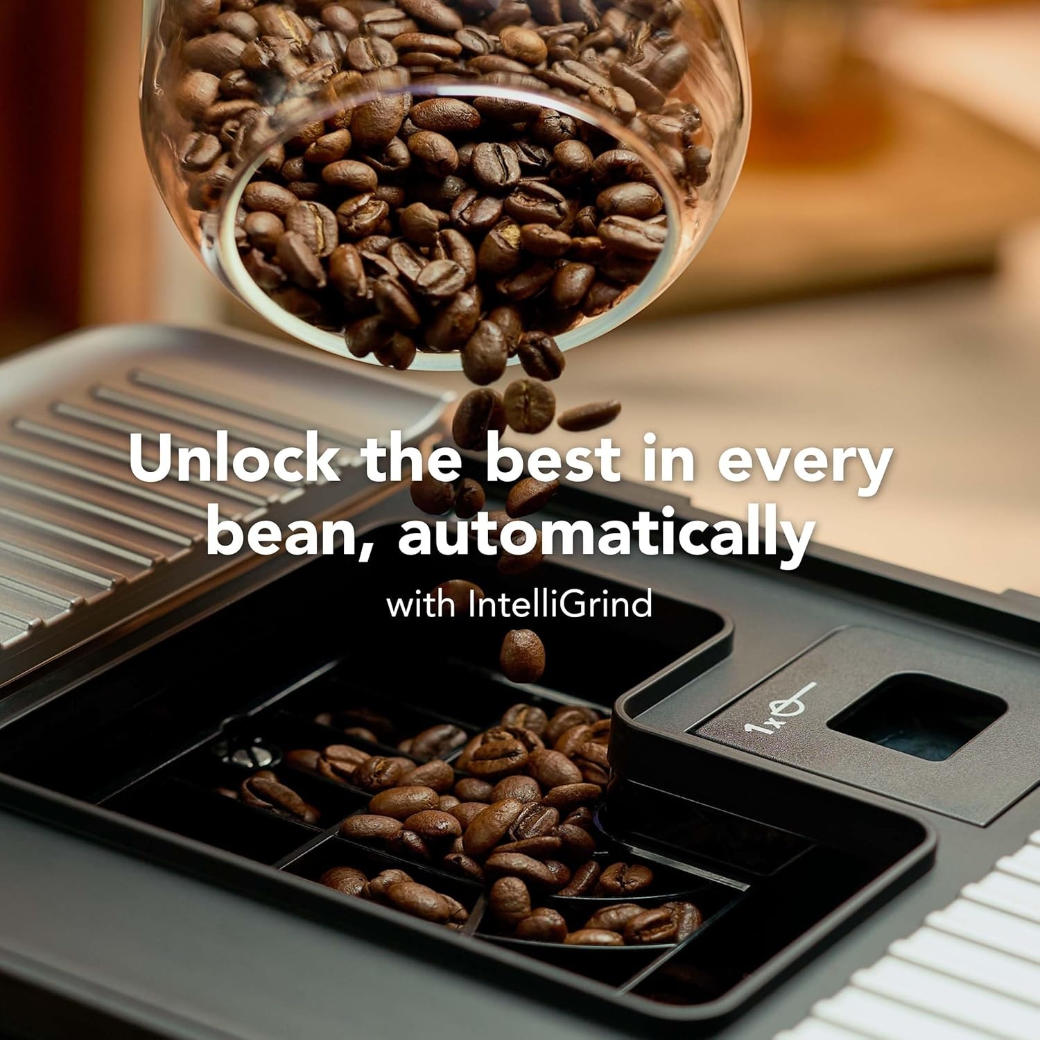 imageKitchenAid Fully Automatic Espresso Machine KF2 with 6 Hot and Iced Coffee Options BuiltIn Grinder Steam Wand Black Matte KES8452
