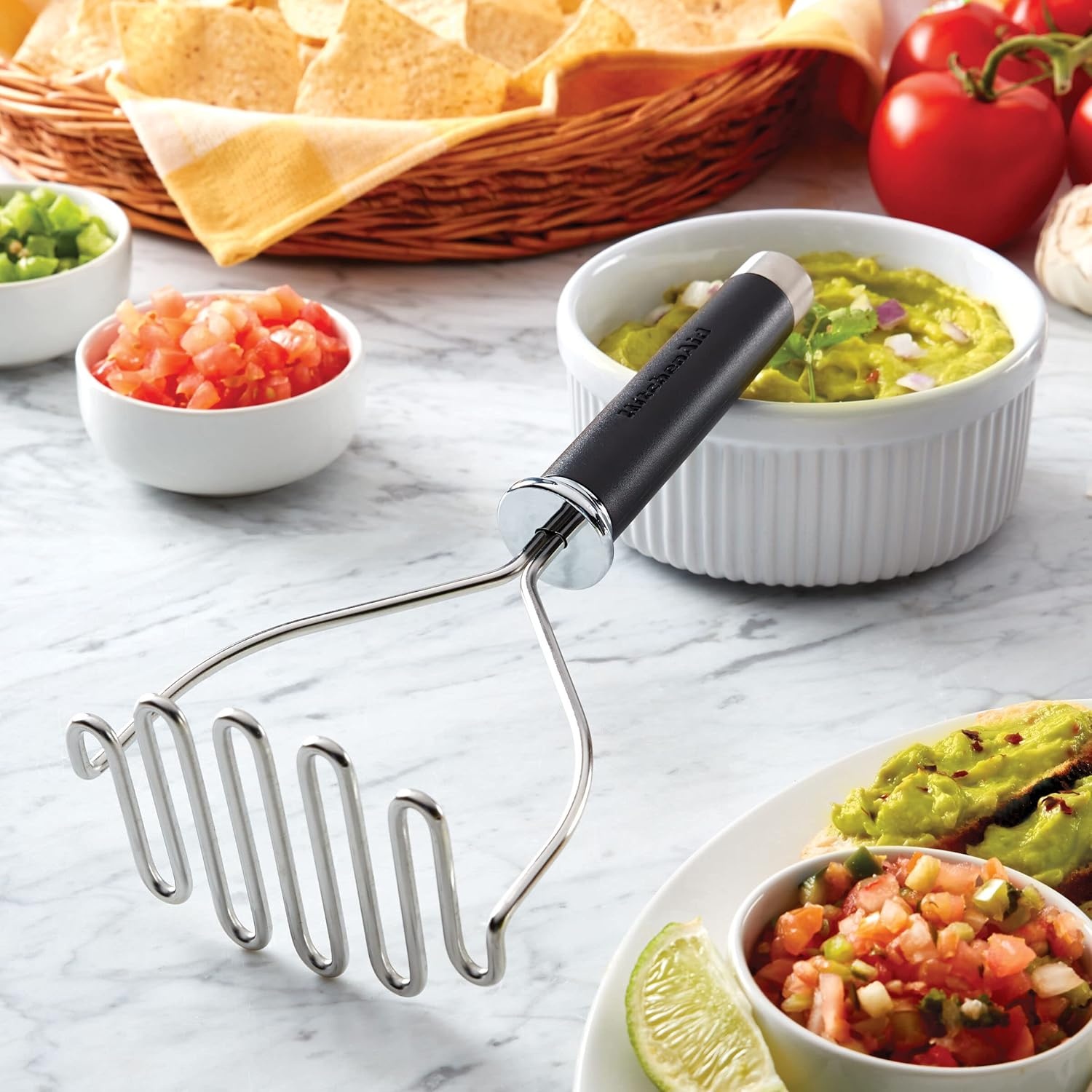 imageKitchenAid Gourmet Stainless Steel Wire Masher 1024Inch BlackBlack