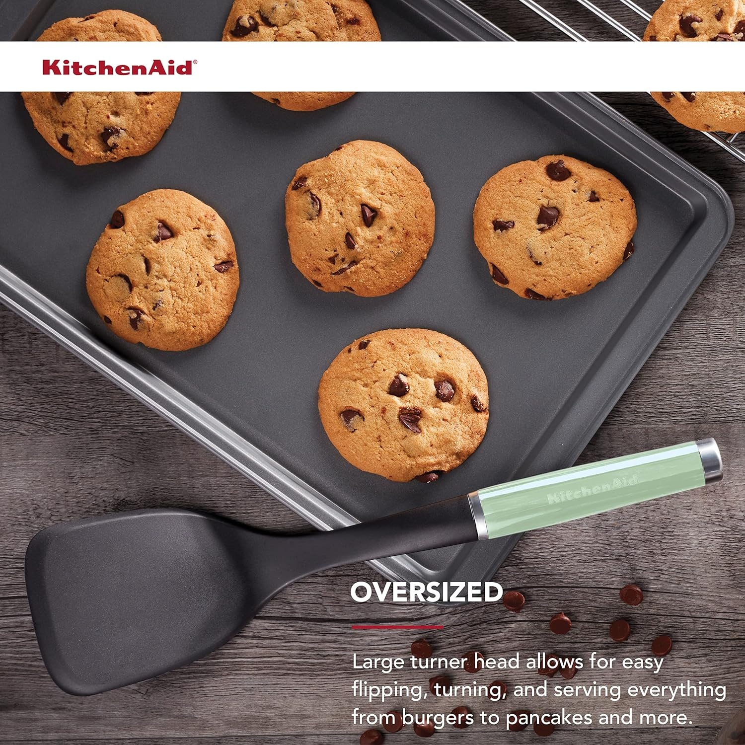 imageKitchenAid KE001OHPIA Classic Nylon Large Solid TurnerPistachio
