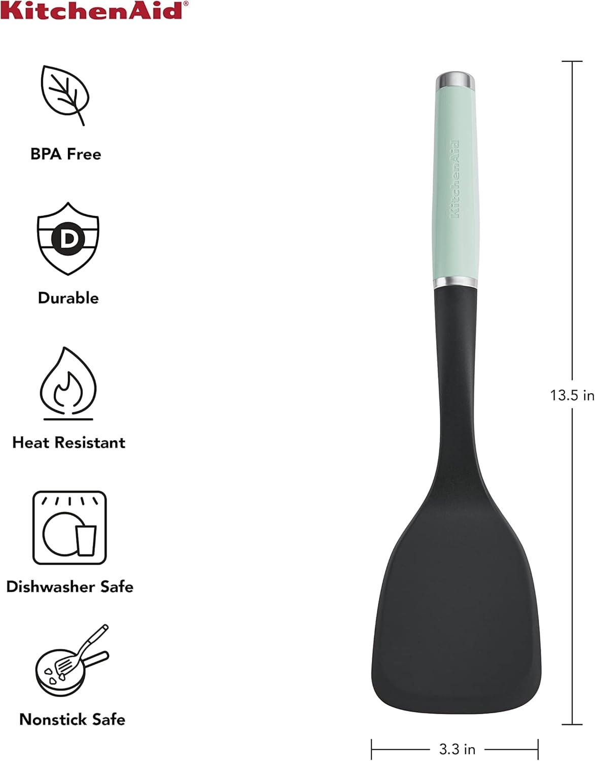 imageKitchenAid KE001OHPIA Classic Nylon Large Solid TurnerPistachio